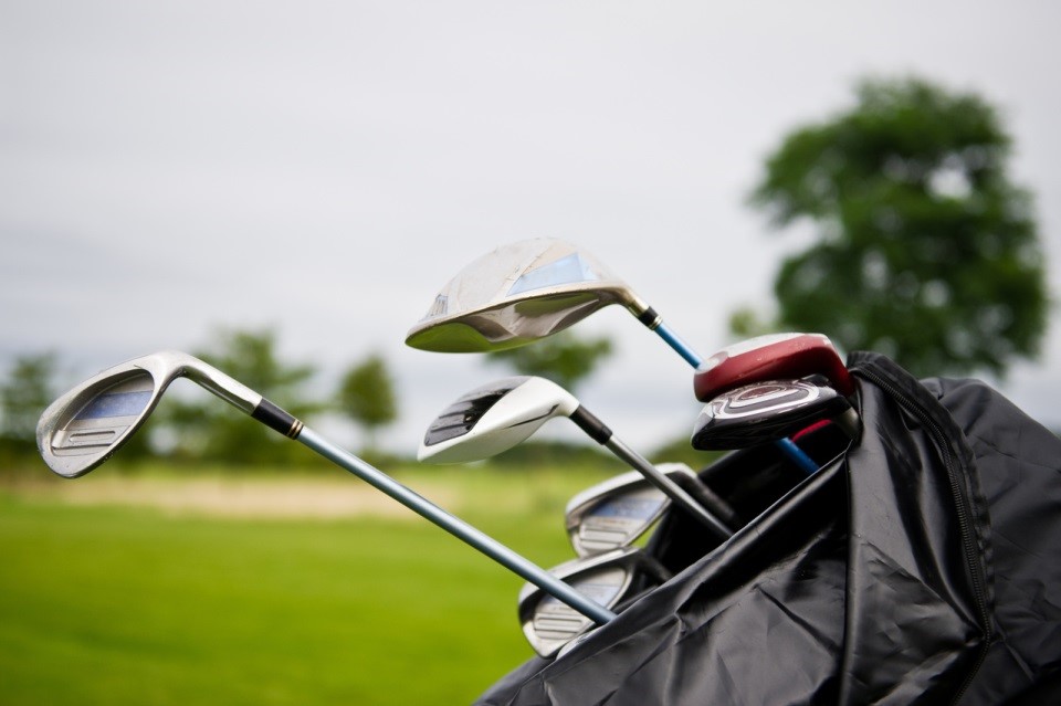 golf clubs in a golf bag